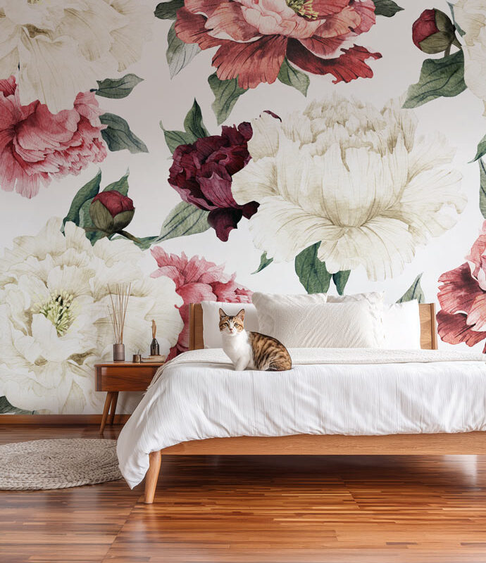 papier-peint-chambre-fleurs