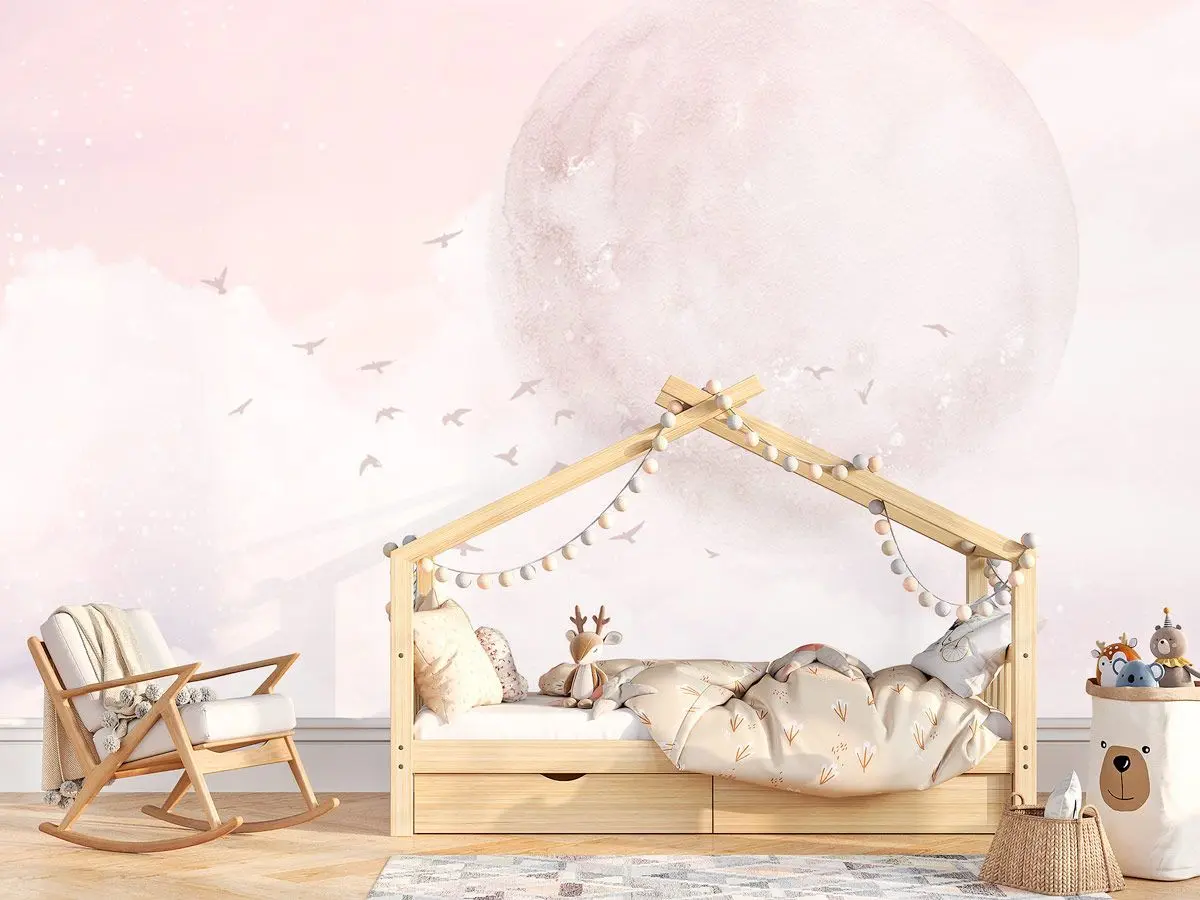 Papier Peint 3D Autocollant Luna Motif Animaux Bébé – Mural Amovible Coloré