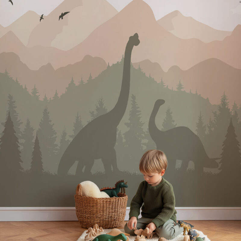 papier-peint-dinosaure-vert