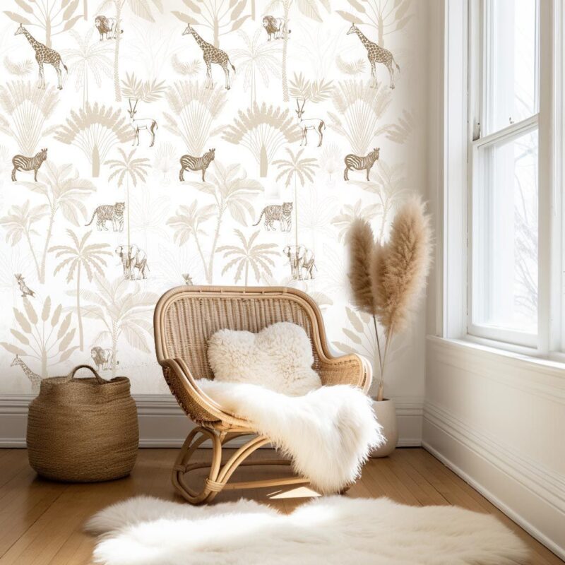 papier-peint-enfant-beige