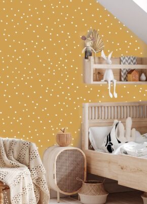 papier-peint-enfant-jaune-moutarde