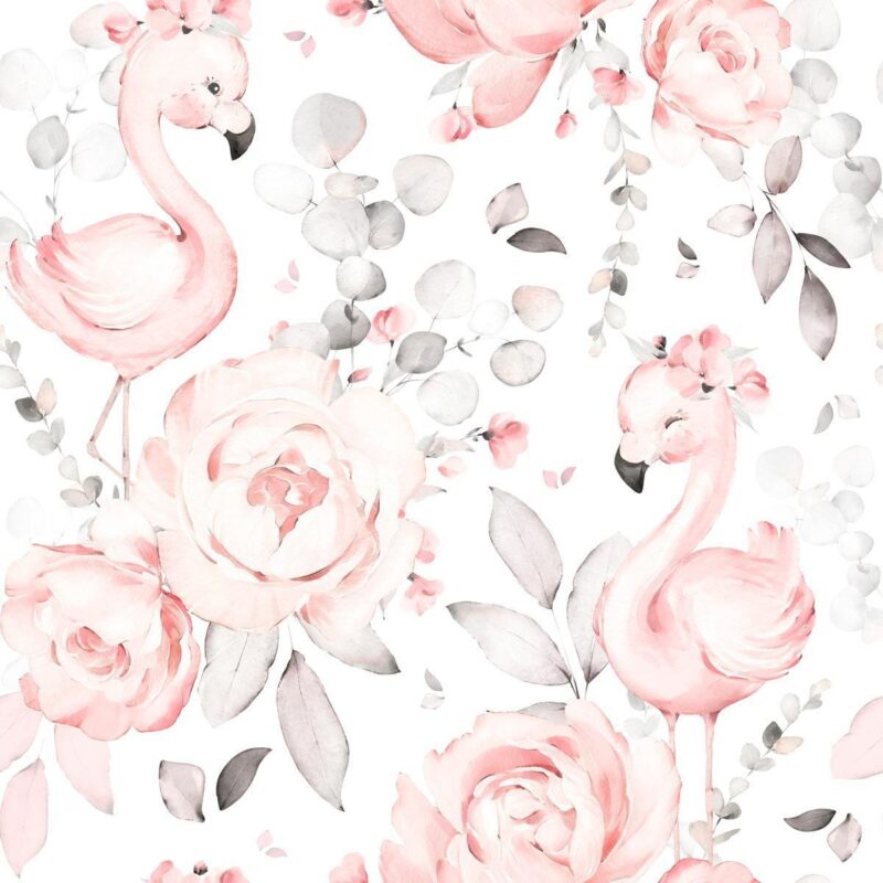 papier-peint-flamant-rose-bébé