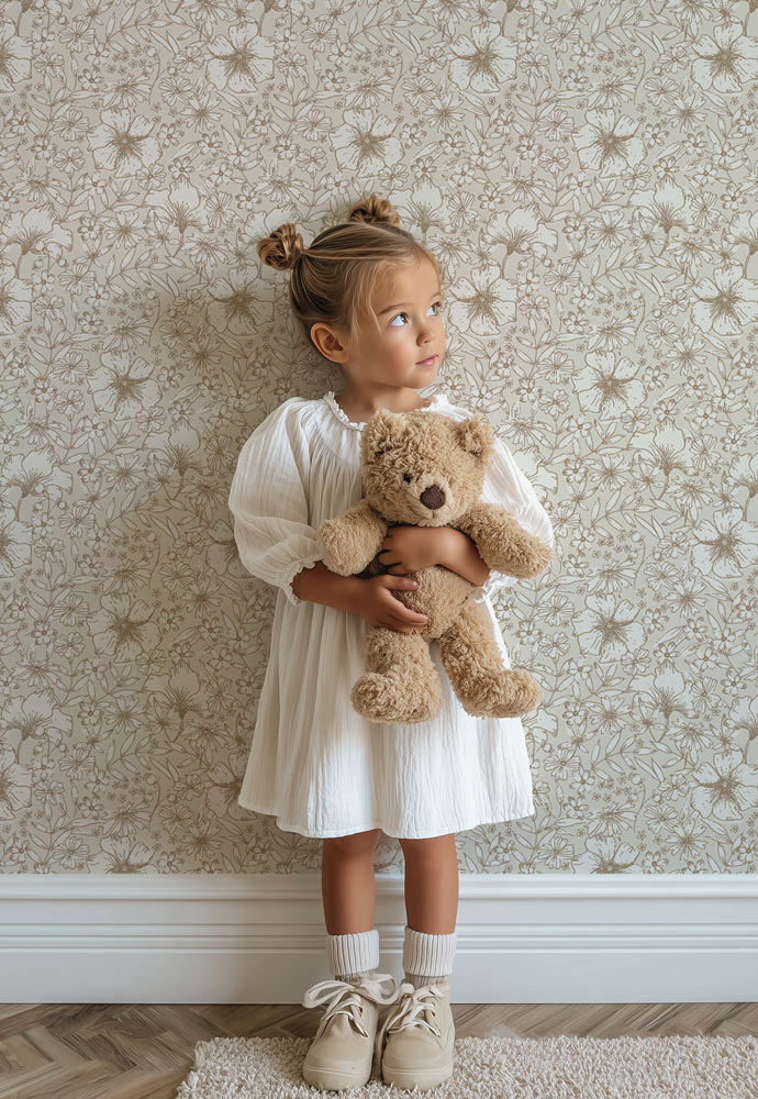 papier-peint-fleurs-beige