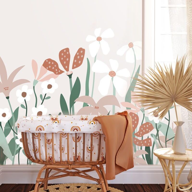 papier-peint-fleurs-chambre-fille