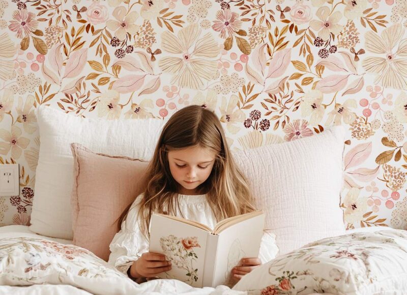 papier-peint-fleurs-chambre-fille