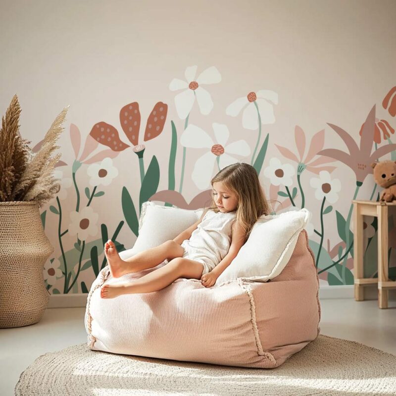 papier-peint-fleurs-des-champs-fille