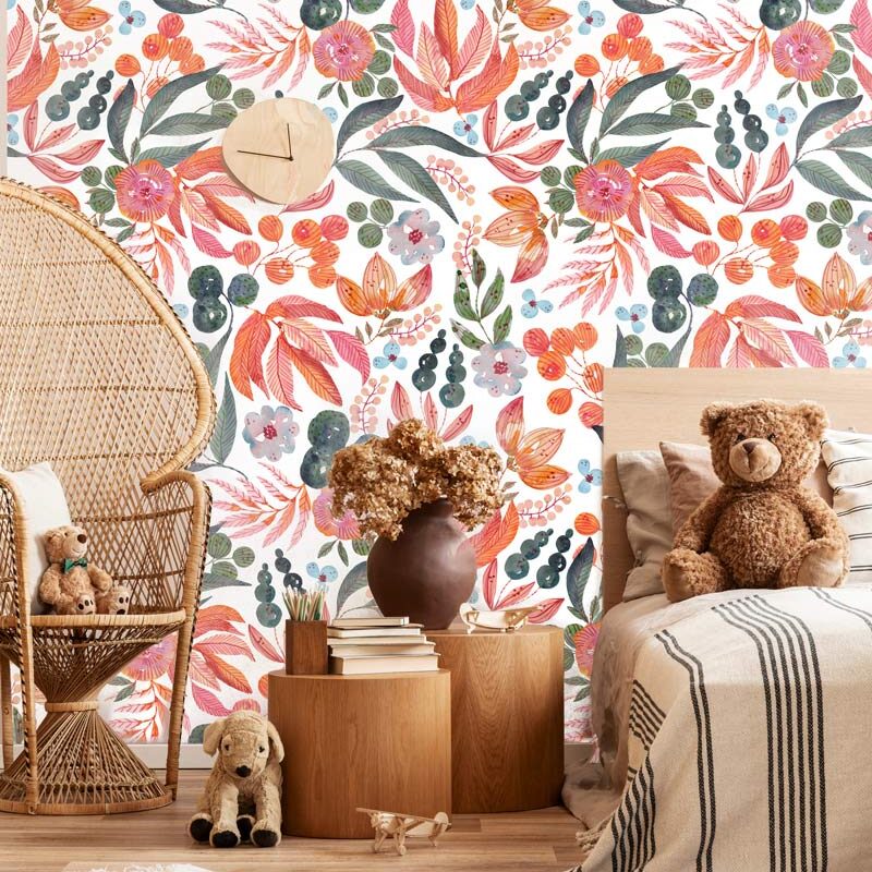 papier-peint-fleurs-éclatantes