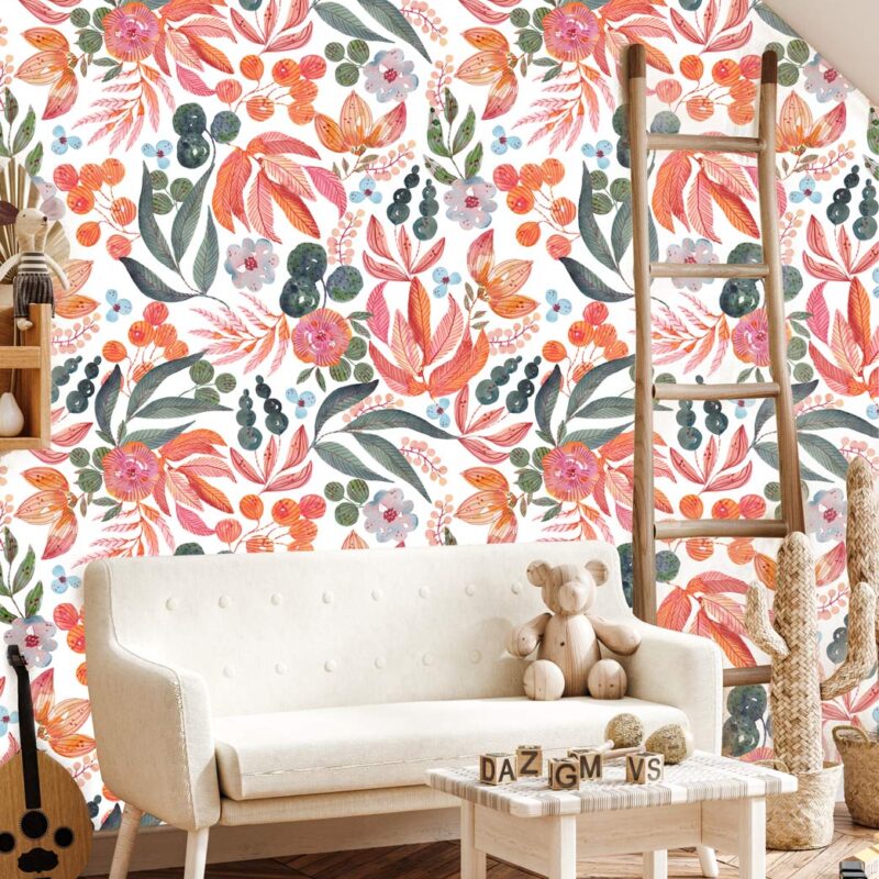 papier-peint-fleurs-éclatantes-fille