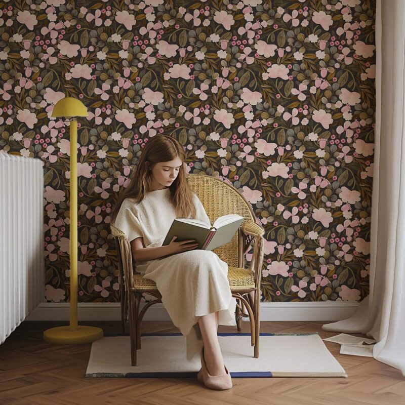 papier-peint-fleurs-fille