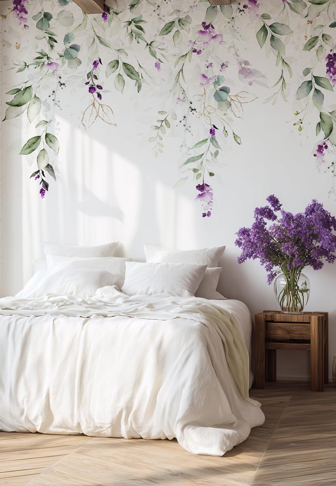 papier-peint-fleurs-lavande