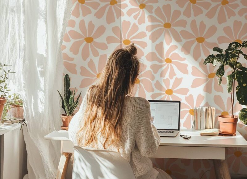 papier-peint-fleurs-pop