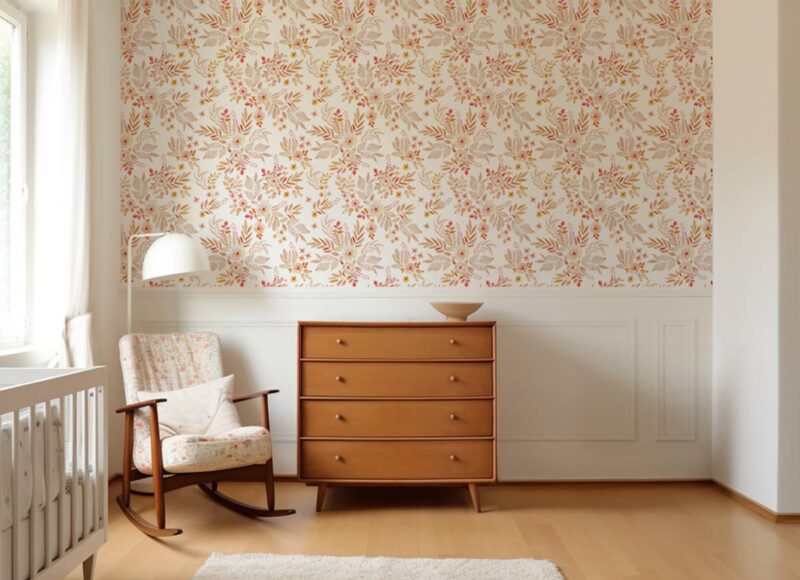 papier-peint-fleurs-printemps-orange