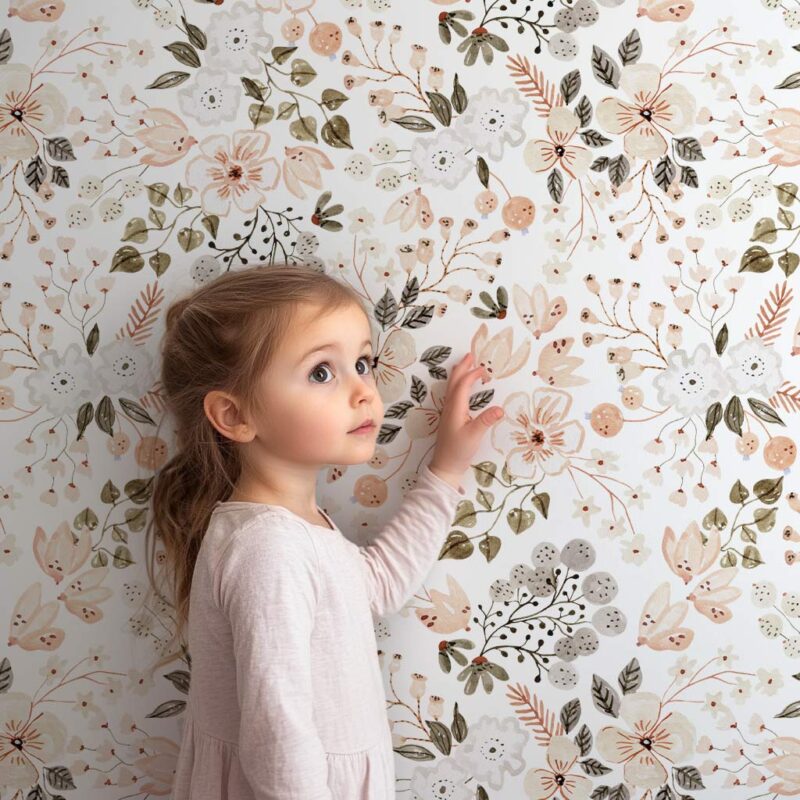 papier-peint-fleurs-rose