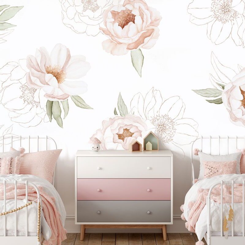 papier-peint-fleurs-roses