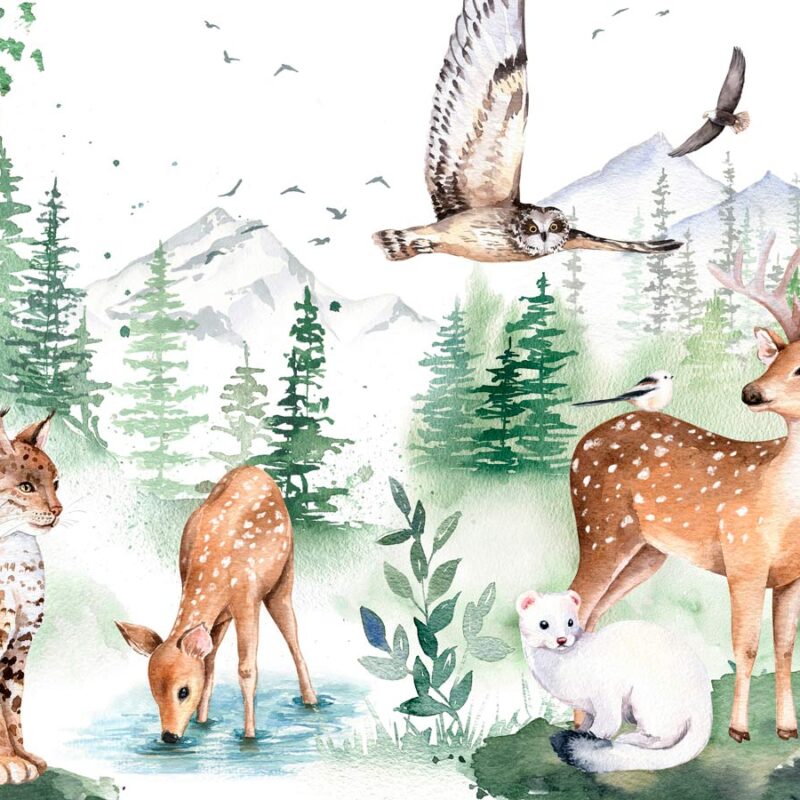 papier-peint-foret-animaux