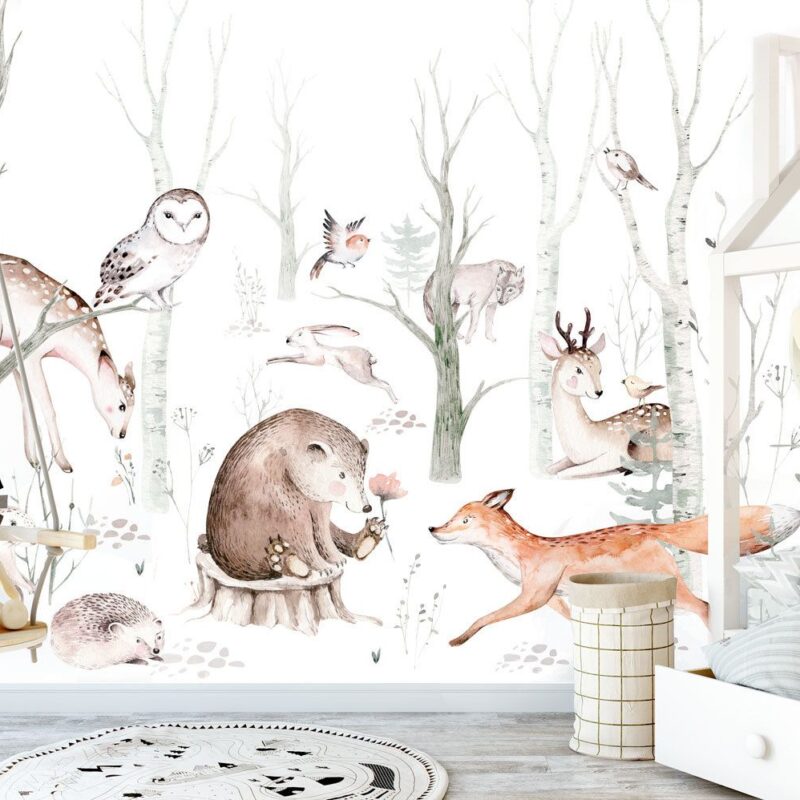 papier-peint-foret-animaux