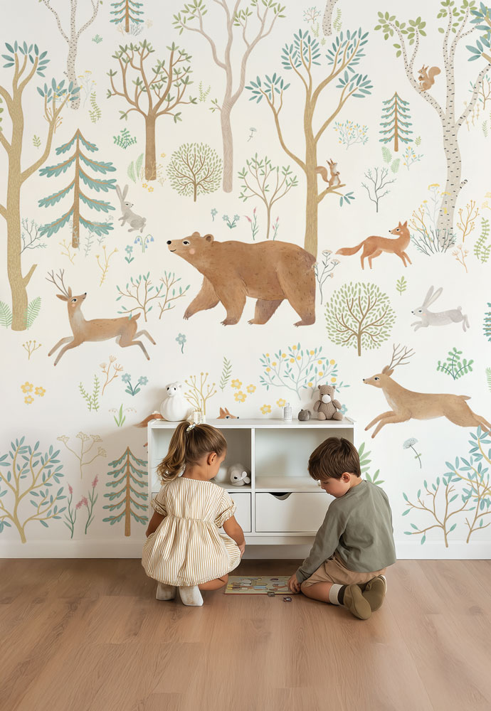 papier-peint-foret-enfant