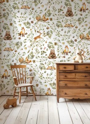 papier-peint-forêt-vintage