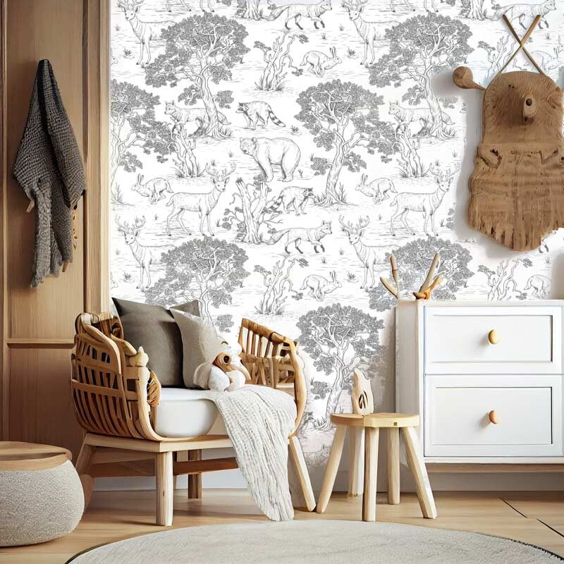 papier-peint-foret-vintage