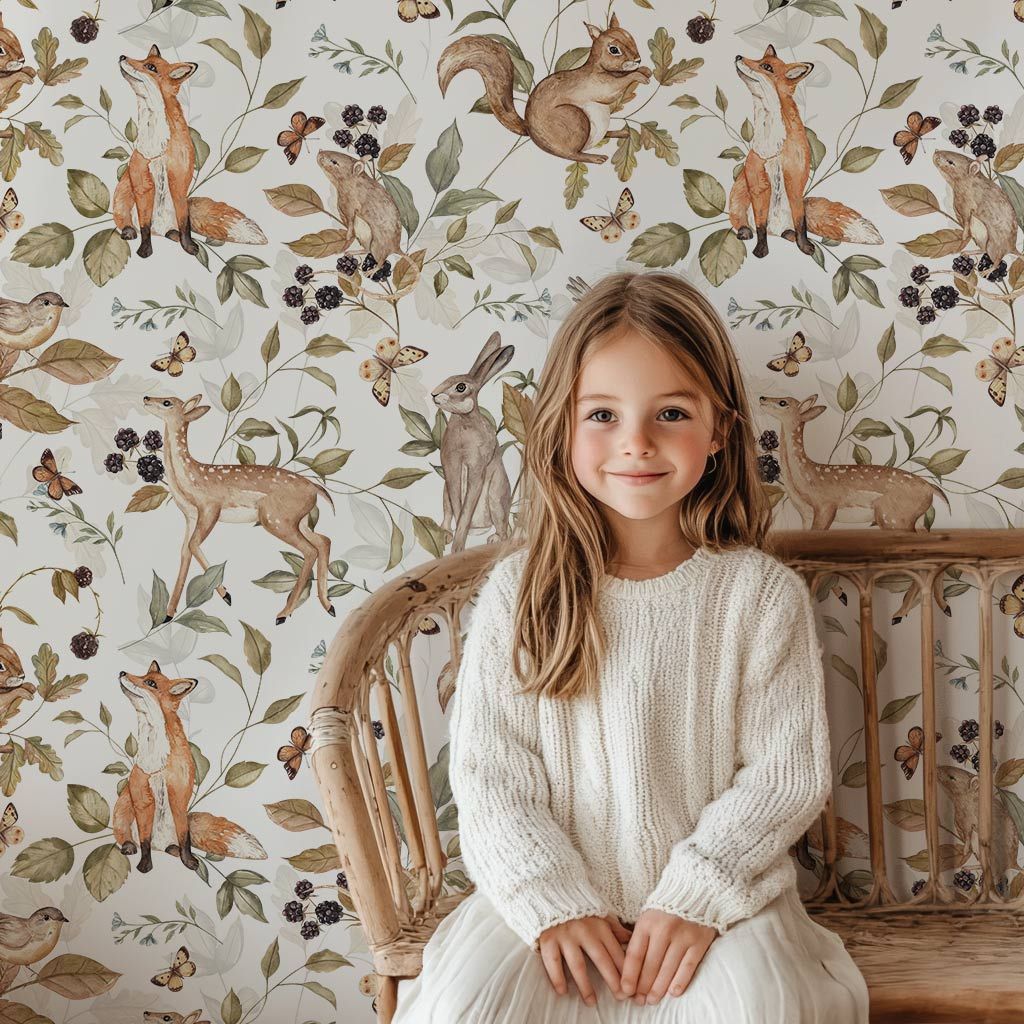 papier-peint-foret-vintage-pour-enfant