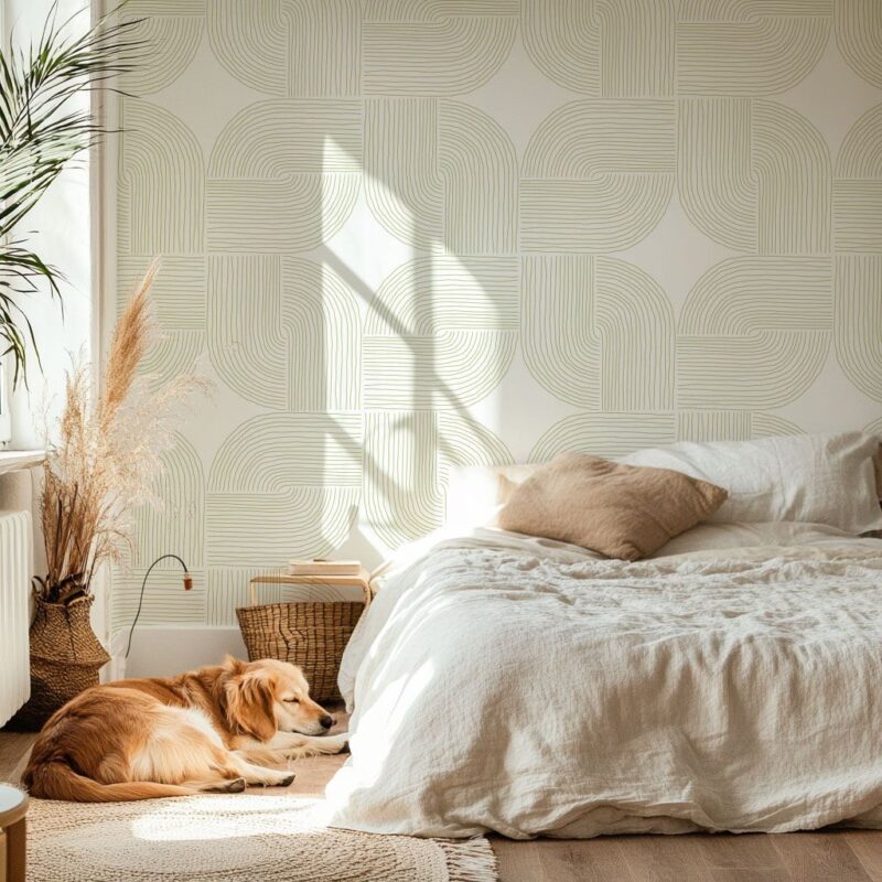 papier-peint-géométrique-vert