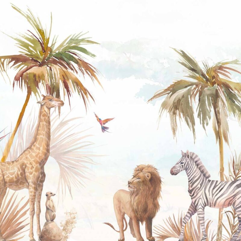 Papier peint jungle enfant style aquarelle – Image 2