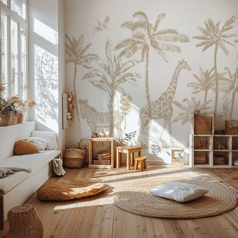 papier-peint-jungle-beige-bébé