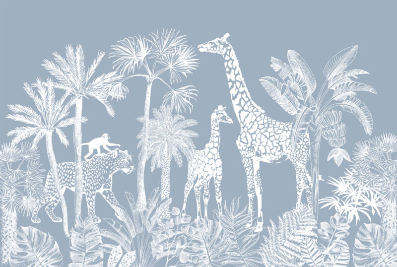 papier-peint-jungle-bleu-gris