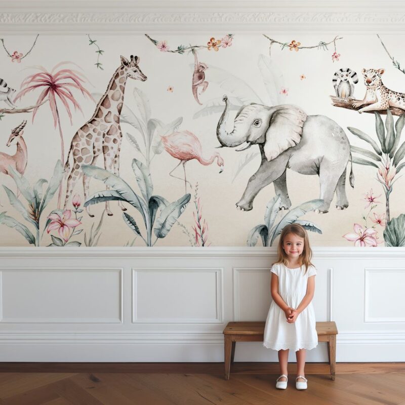 papier-peint-jungle-fille