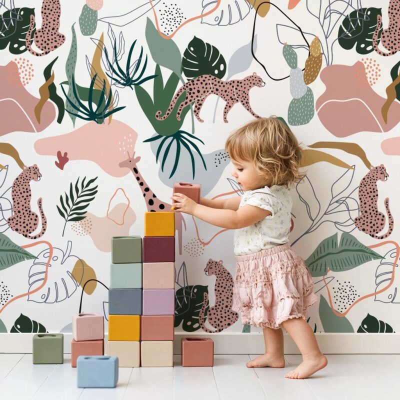 papier-peint-jungle-fille
