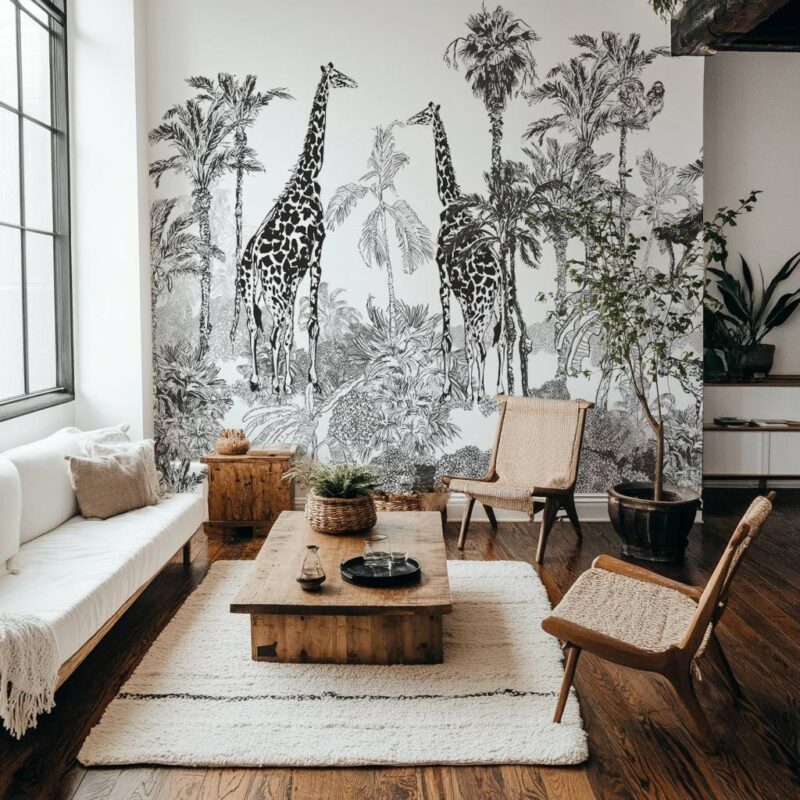 papier-peint-jungle-noir-et-blanc