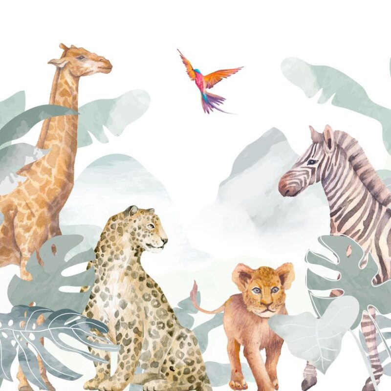 papier-peint-jungle-pastel-pour-enfant