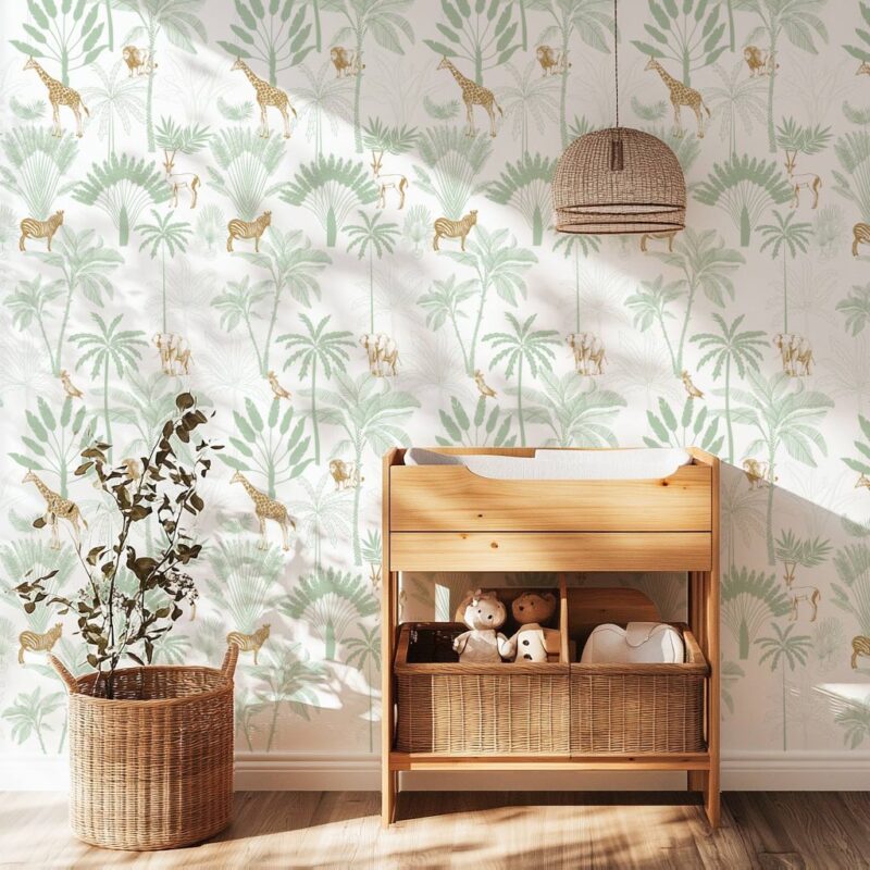 papier-peint-jungle-vert-d'eau