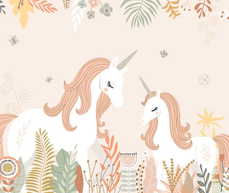 papier-peint-licorne-beige