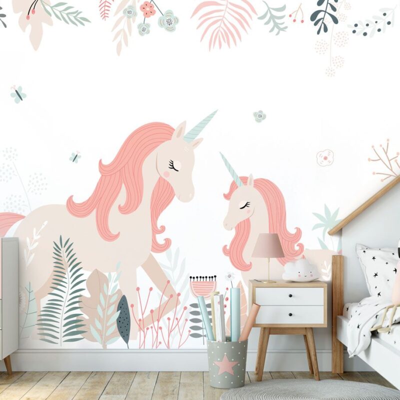 papier-peint-licorne-chambre-fille