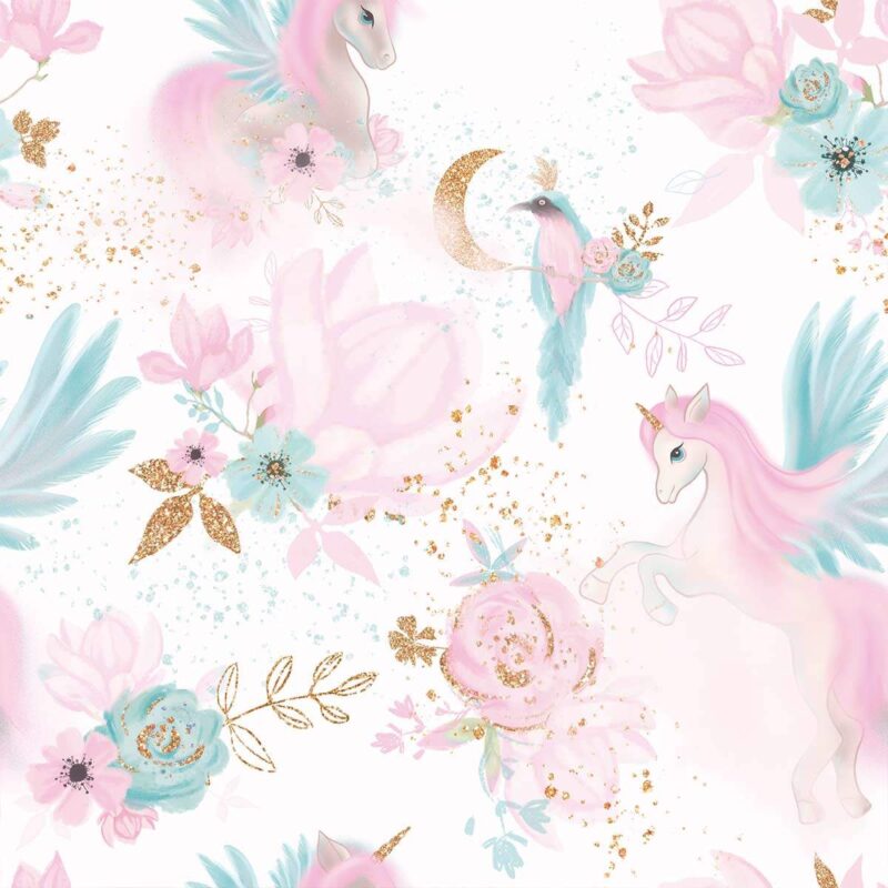 papier-peint-licorne-fille