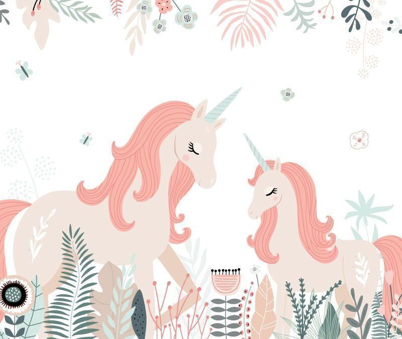 papier-peint-licorne-rose