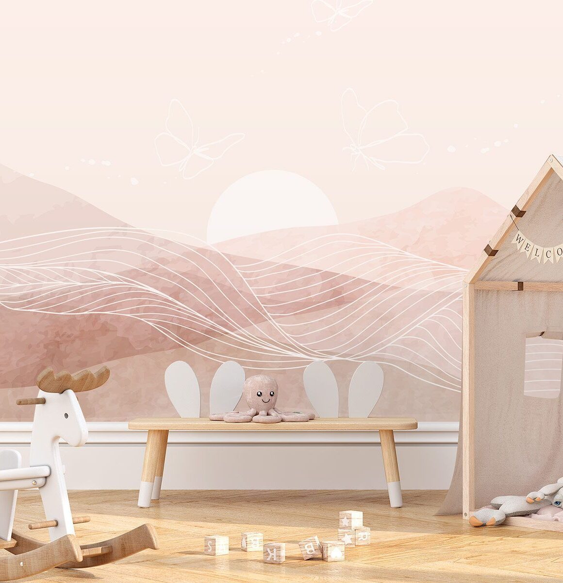 papier-peint-montagne-rose-fille