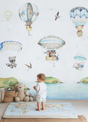 papier-peint-montgolfiere-bebe
