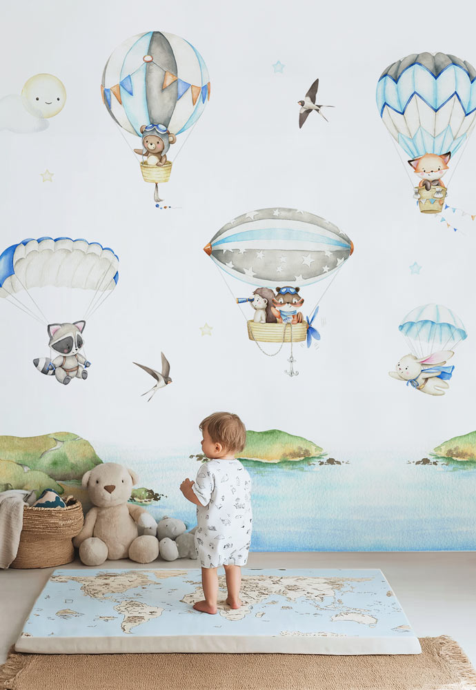 papier-peint-montgolfiere-bebe