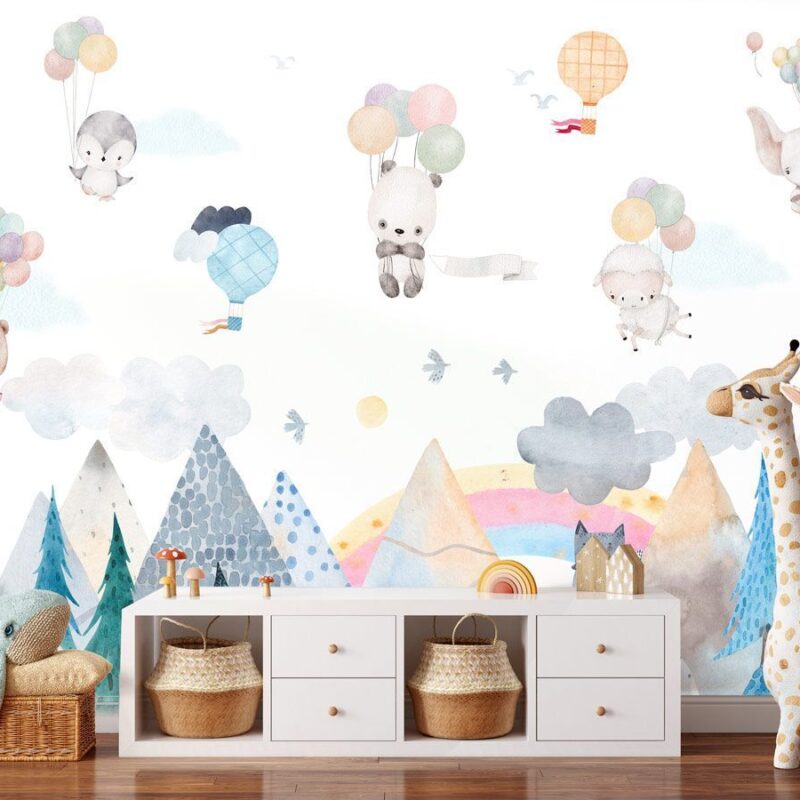 Papier peint montgolfière en fête – Image 2