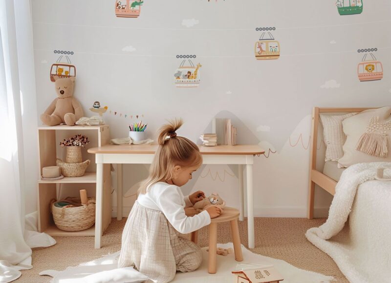 papier peint neige enfant