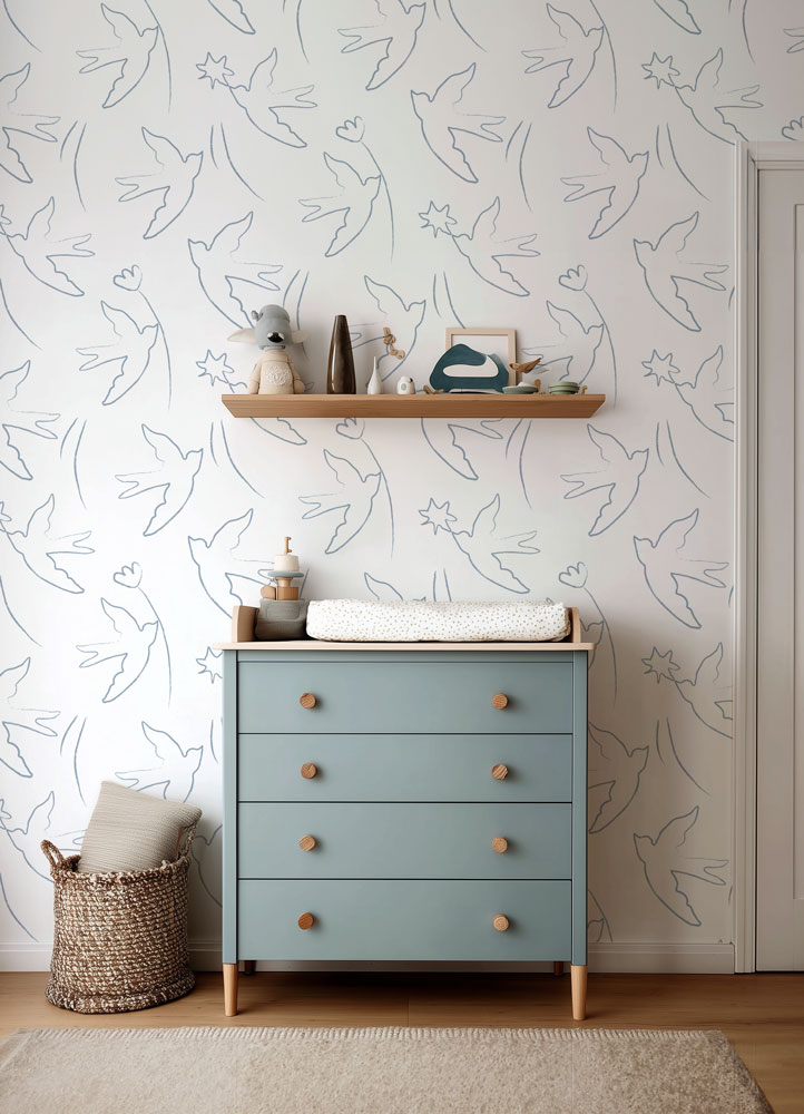 papier-peint-oiseau-bleu
