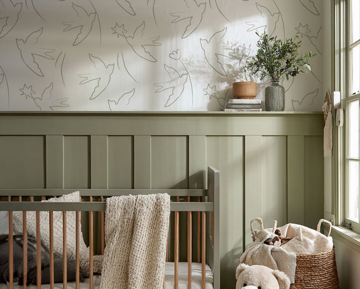 papier-peint-oiseau-vert-kaki