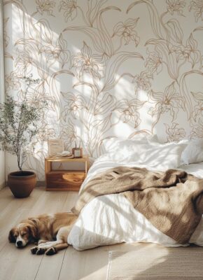 papier-peint-orchidée-tete-de-lit