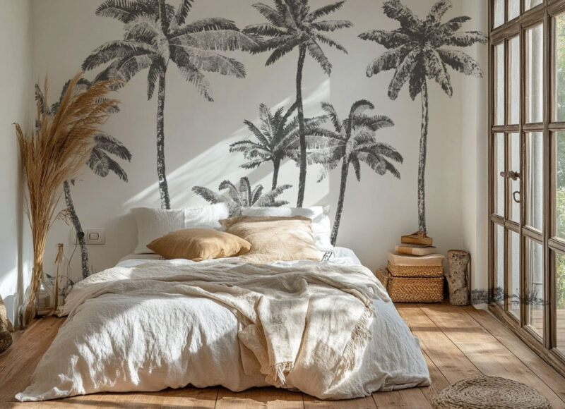 papier-peint-palmier-chambre