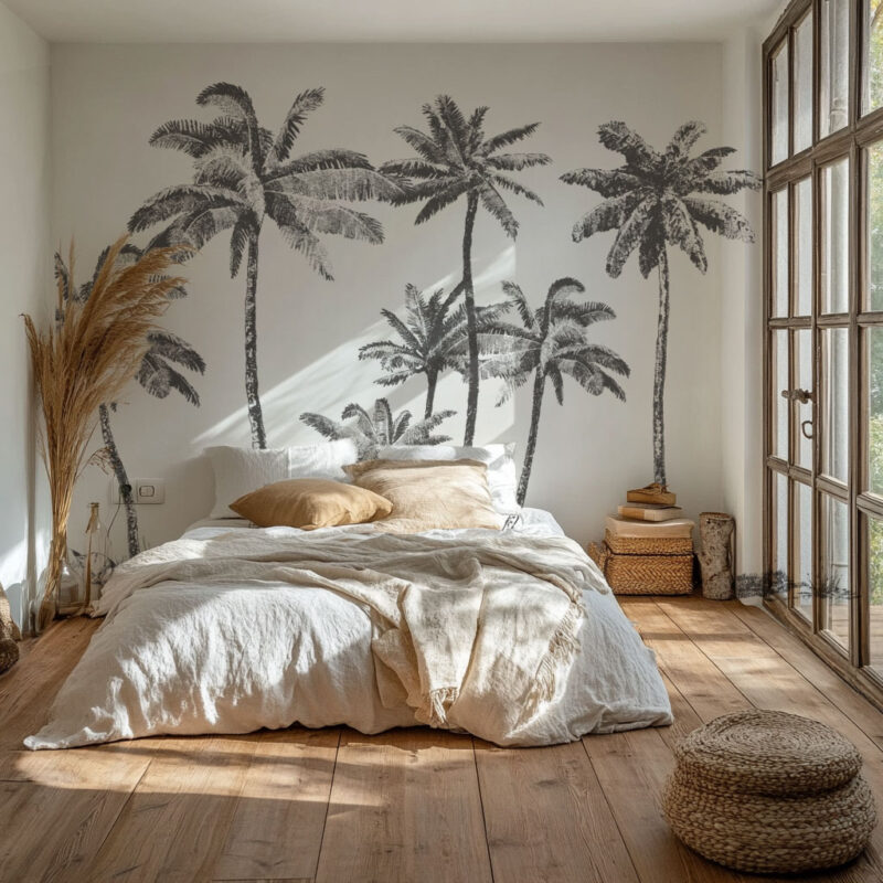 papier-peint-palmier-chambre
