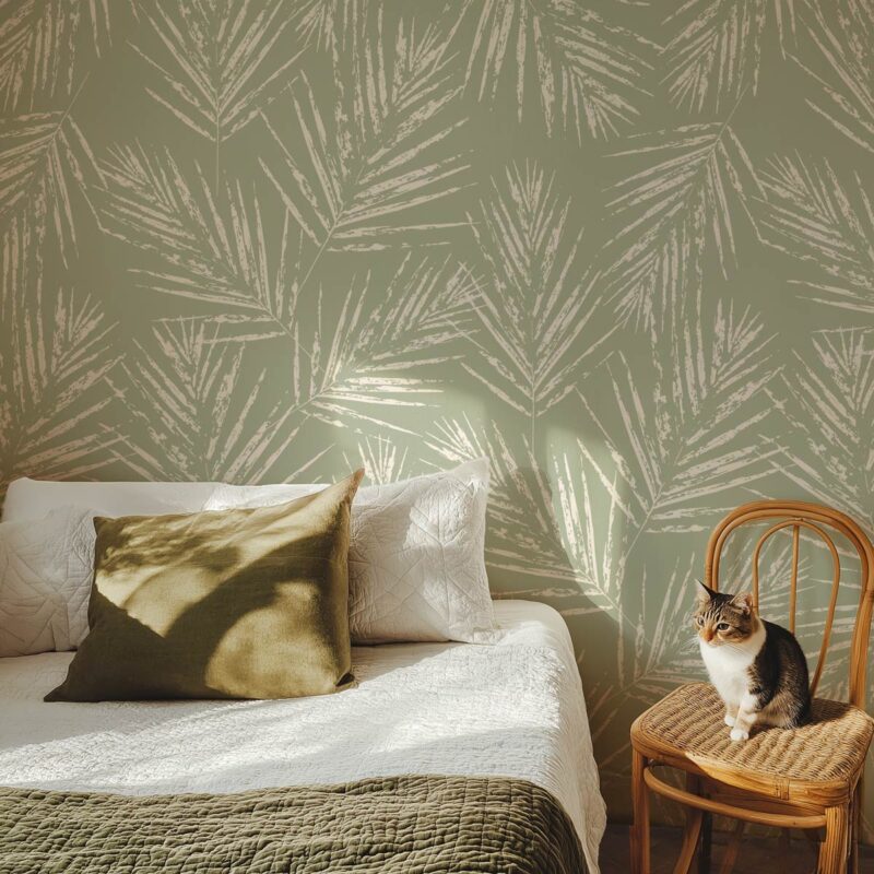 papier-peint-palmier-vert