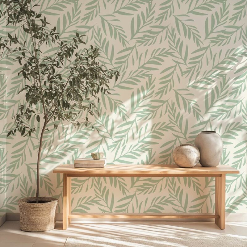 papier-peint-palmier-vert-clair