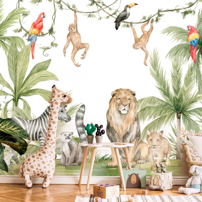 papier-peint-panoramique-animaux-de-la-jungle
